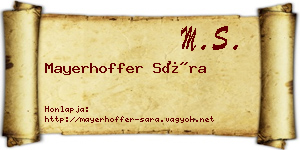 Mayerhoffer Sára névjegykártya