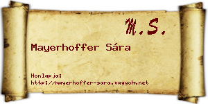 Mayerhoffer Sára névjegykártya